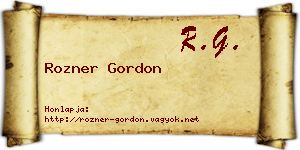 Rozner Gordon névjegykártya